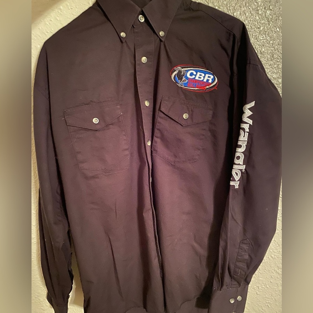 Wrangler cbr bull riding team button down